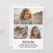 9 Photos - 3 Front, 6 Back - Black Text on White 招待状 (正面)