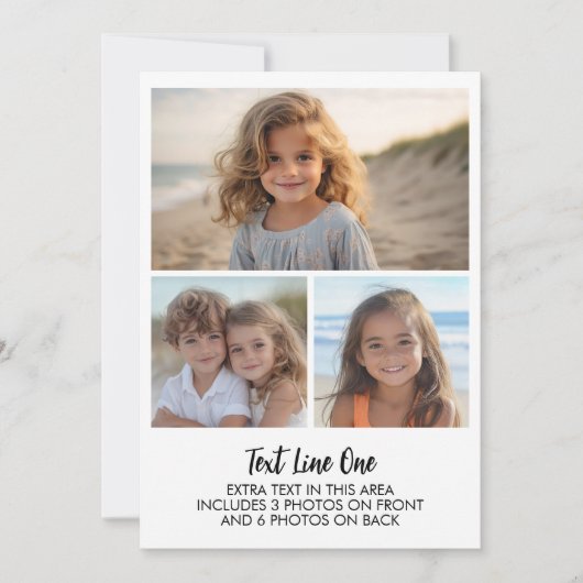 9 Photos - 3 Front, 6 Back - Black Text on White 招待状 (正面)