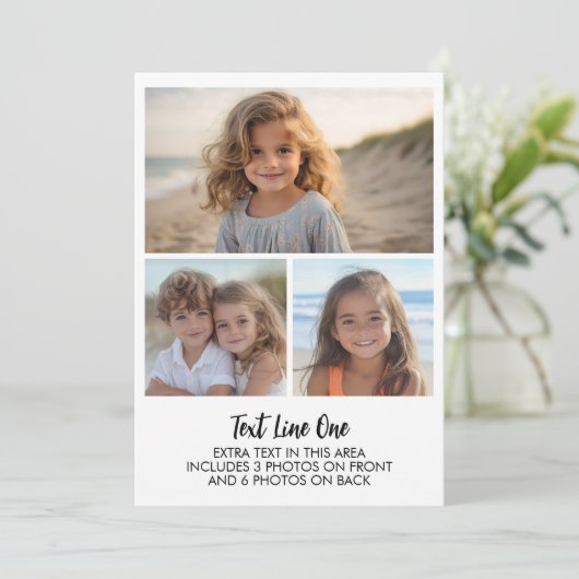 9 Photos - 3 Front, 6 Back - Black Text on White 招待状 (スタンド正面)