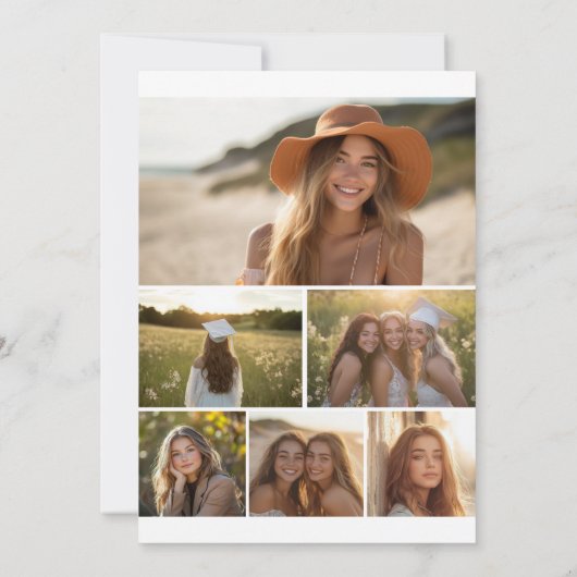 9 Photos - 3 Front, 6 Back - Black Text on White 招待状 (裏面)