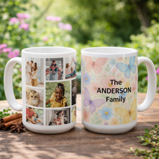 9 photos with Family Name  Coffee Mug コーヒーマグカップ