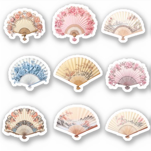 9 Rococoハンドファンカスタムカットビニールシール シール (正面)