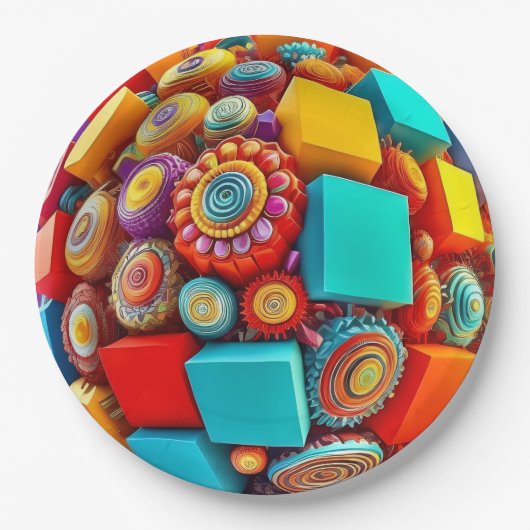 9" Round Paper Plate ペーパープレート (正面)