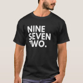 9 SEVEN 2市外局番972 Dallas TXテキサス州USA Tシャツ (正面)