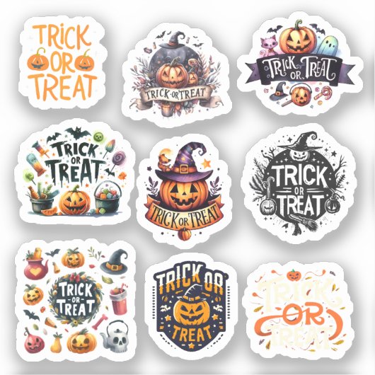 9 stickers Trick or treat シール (正面)