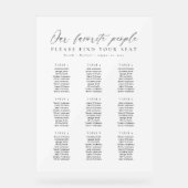9 Tables Favorite People Acrylic Seating Chart アクリルサイン (正面)