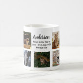 9 xフォトコラージュ猫好きカスタム文字メモリアル コーヒーマグカップ (中央)