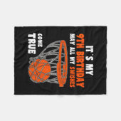 9 Year Old Happy 9th Birthday Sketll 9th Birthday  フリースブランケット (正面(横))