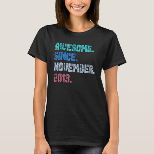 9 Years Old Awesome Since November 2013 9th Birth Tシャツ (正面)