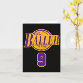 9 Years Old Birthday Bysketbyll Byller Purple And  カード (黄色い花)