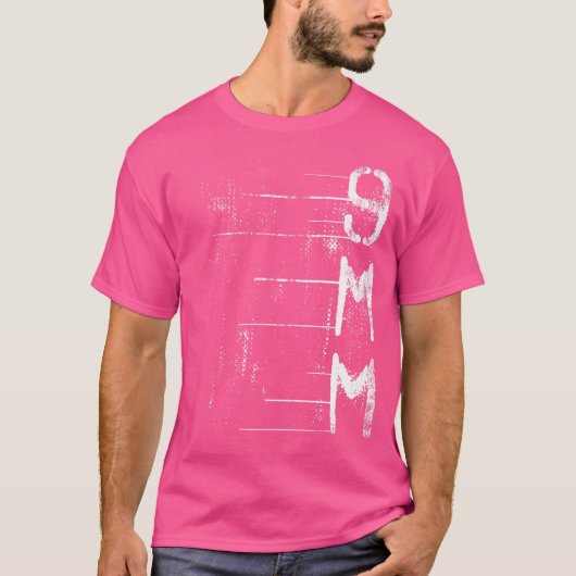 9Mmガン弾薬射撃距離ターゲット練習狩り Tシャツ (正面)
