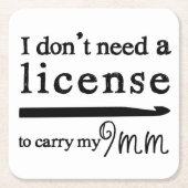 9mmクロチェットフックライセンス・クラフツ・グラス・コースター スクエアペーパーコースター (正面)