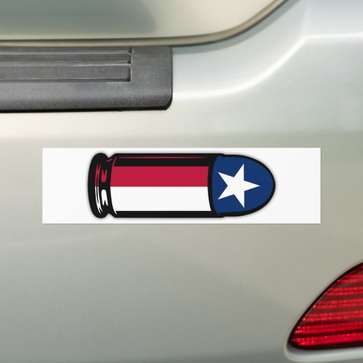 9MMテキサス州国旗の弾丸弾第2A第2砲弾権弾幕 バンパーステッカー (車上)