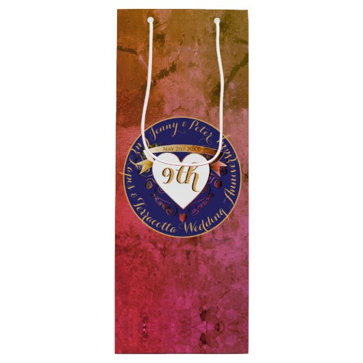 9thアニバーサリーテラコッタ&ラピス抱き枕 ワインギフトバッグ (正面)