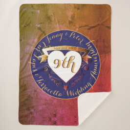 9thテラコッタラピスラズリ結婚の記念日 シェルパブランケット