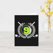 9thバースデーパーティースポーツゴルフ9歳子供へ カード (黄色い花)