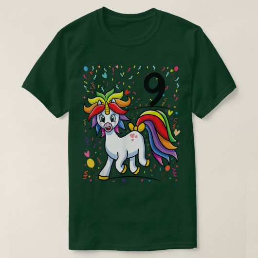 9thパーティー9年目ユニコーンパーティー9th誕生日 tシャツ (デザイン正面)