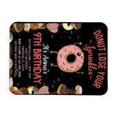 9th誕生日ドーナツあなたの散弾女の子を失うInvite マグネット (横)