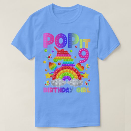 9th誕生日フィデッポップ・アートのトおもちゃIt誕生日女の子9イェア Tシャツ (デザイン正面)