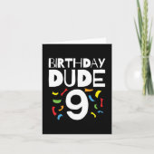 9th誕生日9歳オールドボーイパーティー誕生日Dude 9 カード (正面)