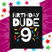 9th誕生日9歳オールドボーイパーティー誕生日Dude 9 カード
