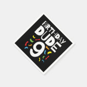 9th誕生日9歳オールドボーイパーティー誕生日Dude 9 スタンダードカクテルナプキン (角)