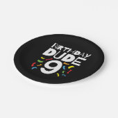 9th誕生日9歳オールドボーイパーティー誕生日Dude 9 ペーパープレート (アングル)