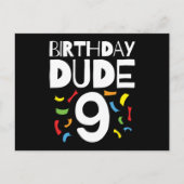9th誕生日9歳オールドボーイパーティー誕生日Dude 9 ポストカード (正面)