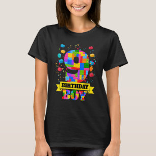 9th誕生日9歳ブロック建物少年キッズ tシャツ