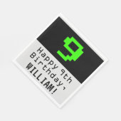 9th誕生日 – ネディ/オタク系のスタイル「9」と名前 スタンダードランチョンナプキン (角)