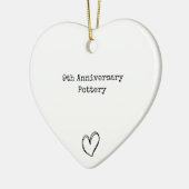9th陶器周年記念シンプル酒シックハート セラミックオーナメント (左)