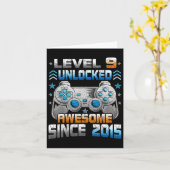 9th 9歳誕生日キッズボーイゲーマー9年レベル カード (黄色い花)