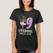 9th Bday Awesome Since 2012 Melanin Pride African  Tシャツ (正面)