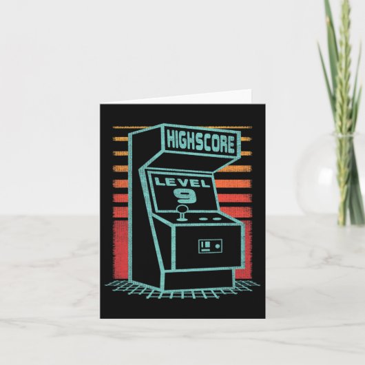 9th Birthday 9 Year Old Retro Gamer Level Up Unloc カード (正面)