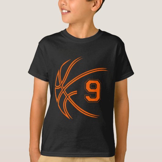 9th Birthday Basketball Nine 9 Years Old Boys Kids Tシャツ (正面)