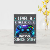 9th Birthday Boy Level 9 Gamer 9 Year Video Game P カード (黄色い花)