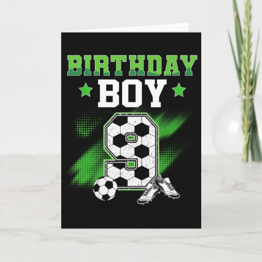 9th Birthday Boy Soccer 9 Year Old Sport 9yr Boys  カード (正面)