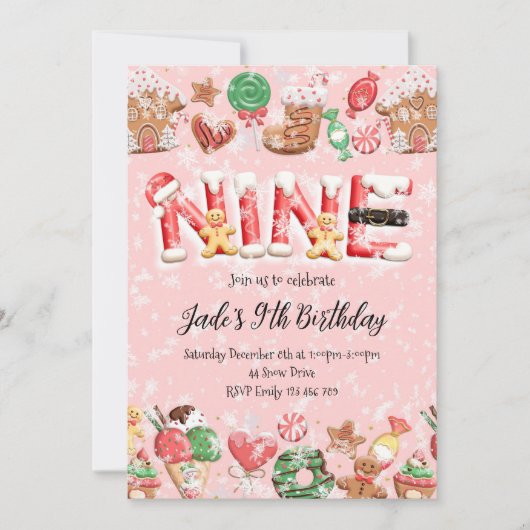 9th Birthday Christmas Party Invitation 招待状 (正面)