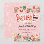 9th Birthday Christmas Party Invitation 招待状 (正面/裏面)