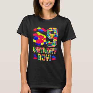 9th Birthday Costume 9 Years Old Block Building Bo Tシャツ