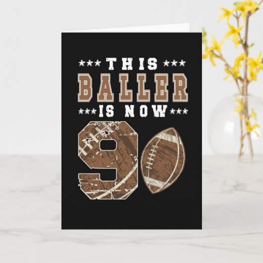 9th Birthday Gift Football Player 9 Year Old Boy カード (黄色い花)