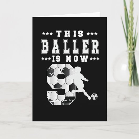 9th Birthday Gift Soccer Player 9 Year Old Boy カード (正面)