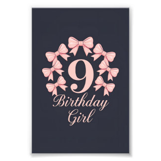 9th Birthday Girl フォトプリント