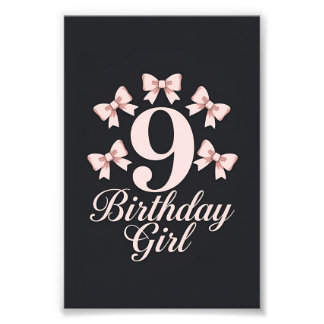 9th Birthday Girl フォトプリント