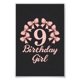 9th Birthday Girl フォトプリント