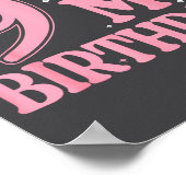 9th Birthday Girl Coquette Nk Bows 9 Year Old Birt ポスター (角)