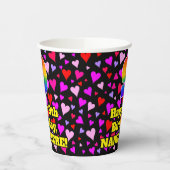 9th Birthday: Loving Hearts Pattern, Rainbow 9 紙コップ (左)