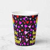 9th Birthday: Loving Hearts Pattern, Rainbow 9 紙コップ (右)