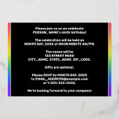 9th Birthday Party —おもしろいカラフル、Stars Pattern 箔招待状 (裏面)