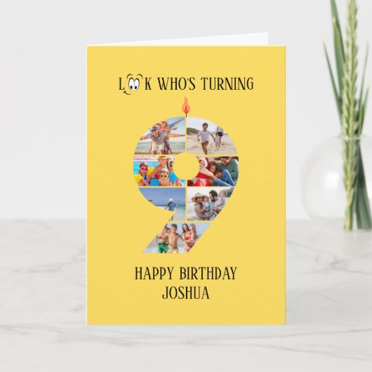 9th Birthday Photo Card カード (正面)